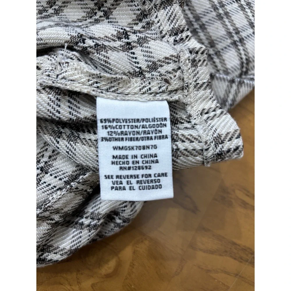 Madden NYC Sz  Xs Wmn Pleated Plaid Mini Skort Beige‎ Brown